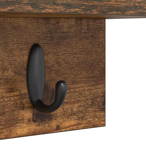 vidaXL Wall-Mounted Coat Rack with Shelf Smoked oak 60 x 10.5 x 18 cm