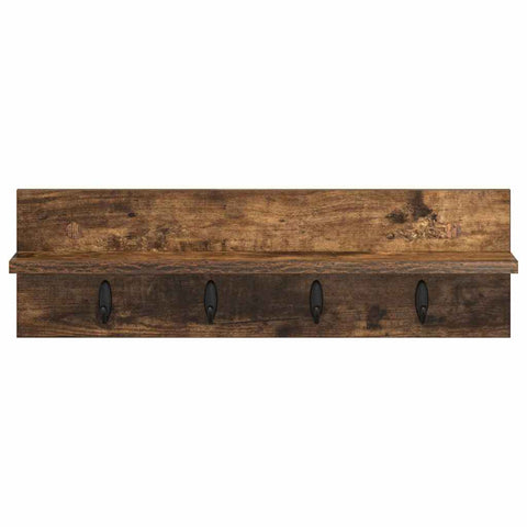 vidaXL Wall-Mounted Coat Rack with Shelf Smoked oak 60 x 10.5 x 18 cm