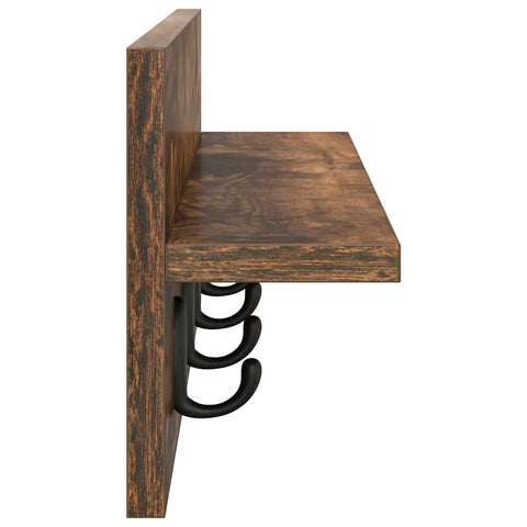vidaXL Wall-Mounted Coat Rack with Shelf Smoked oak 60 x 10.5 x 18 cm