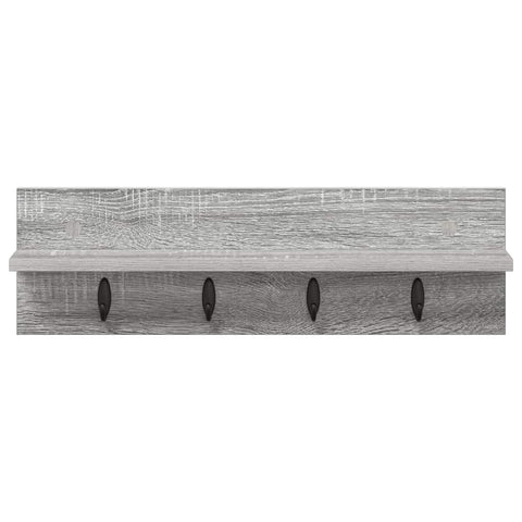 vidaXL Wall-Mounted Coat Rack with Shelf Grey sonoma 60 x 10.5 x 18 cm