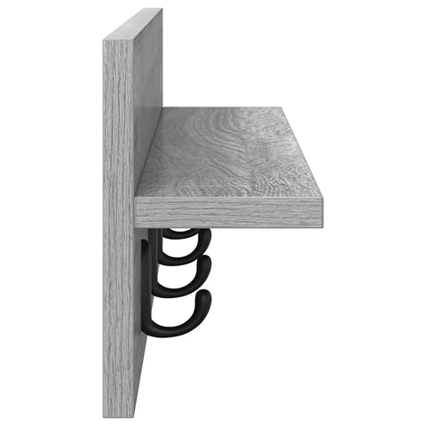 vidaXL Wall-Mounted Coat Rack with Shelf Grey sonoma 60 x 10.5 x 18 cm