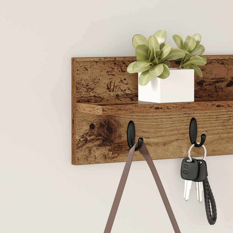 vidaXL Wall-Mounted Coat Rack Wall-mounted Old Wood 60 x 10.5 x 18 cm