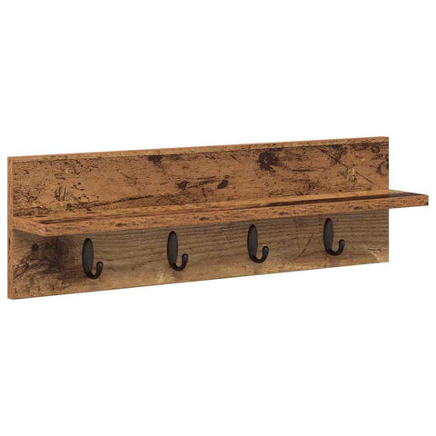 vidaXL Wall-Mounted Coat Rack with Shelf Wall-mounted Old wood 60 x 10.5 x 18 cm