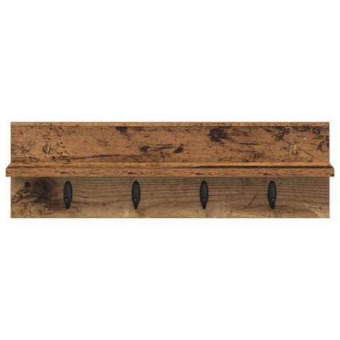 vidaXL Wall-Mounted Coat Rack with Shelf Wall-mounted Old wood 60 x 10.5 x 18 cm