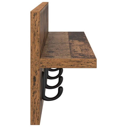vidaXL Wall-Mounted Coat Rack with Shelf Wall-mounted Old wood 60 x 10.5 x 18 cm