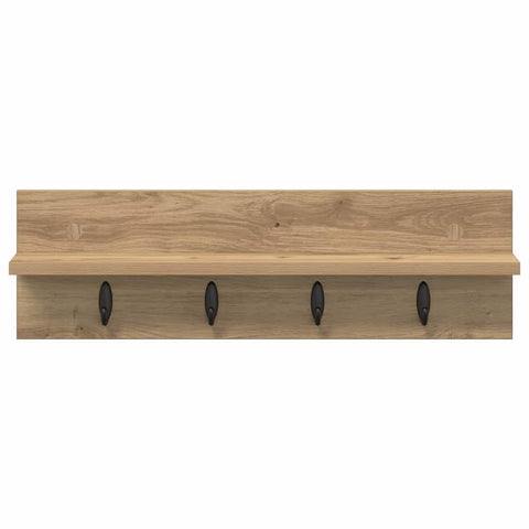 vidaXL Wall-Mounted Coat Rack with Shelf Artisan oak 60 x 10.5 x 18 cm