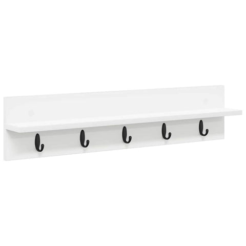 vidaXL Wall-Mounted Coat Rack White 80 x 10.5 x 18 cm Engineered wood