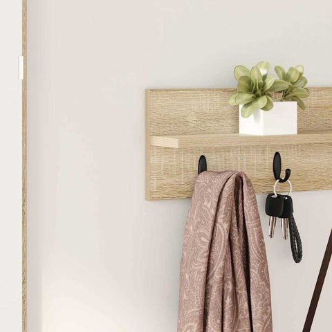 vidaXL Wall-Mounted Coat Rack with Shelf Sonoma oak 80 x 10.5 x 18 cm