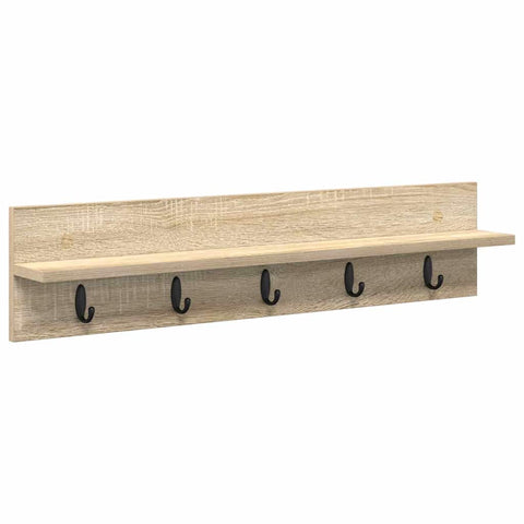 vidaXL Wall-Mounted Coat Rack with Shelf Sonoma oak 80 x 10.5 x 18 cm