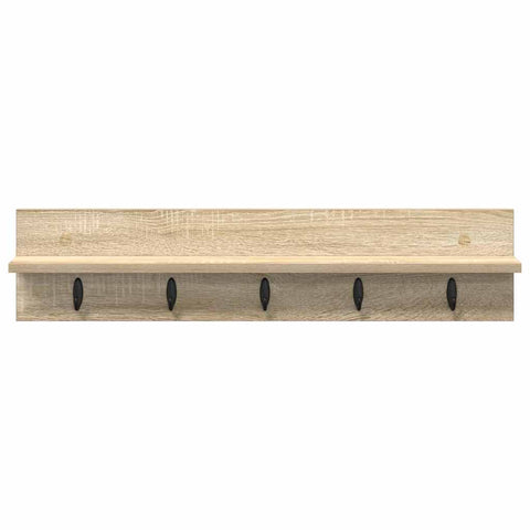 vidaXL Wall-Mounted Coat Rack with Shelf Sonoma oak 80 x 10.5 x 18 cm
