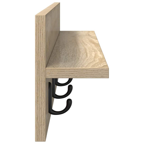 vidaXL Wall-Mounted Coat Rack with Shelf Sonoma oak 80 x 10.5 x 18 cm