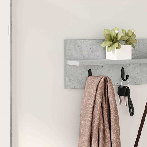 vidaXL Wall-Mounted Coat Rack Concrete grey 80 x 10.5 x 18 cm