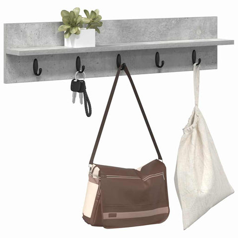 vidaXL Wall-Mounted Coat Rack Concrete grey 80 x 10.5 x 18 cm