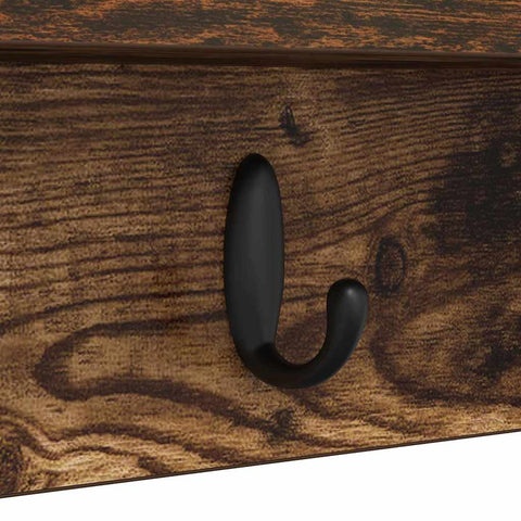 vidaXL Wall-Mounted Coat Rack with Shelf Smoked oak 80 x 10.5 x 18 cm