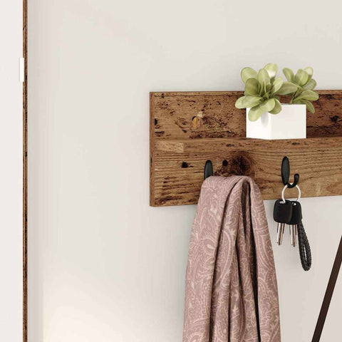 vidaXL Wall-Mounted Coat Rack with Shelf Old wood 80 x 10.5 x 18 cm