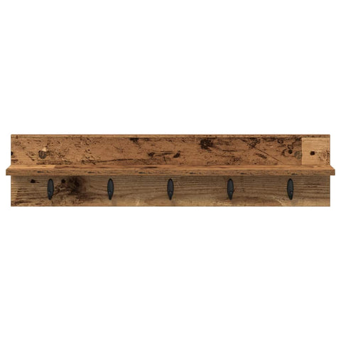 vidaXL Wall-Mounted Coat Rack with Shelf Wall-mounted Old wood 80 x 10.5 x 18 cm