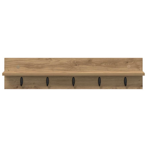 vidaXL Wall-Mounted Coat Rack with Shelf Artisan oak 80 x 10.5 x 18 cm