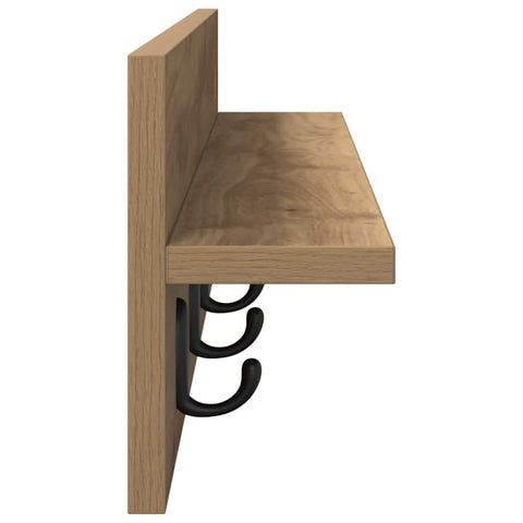 vidaXL Wall-Mounted Coat Rack with Shelf Artisan oak 80 x 10.5 x 18 cm