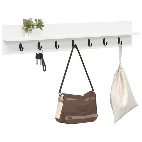 vidaXL Wall-Mounted Coat Rack White 100 x 10.5 x 18 cm Engineered wood