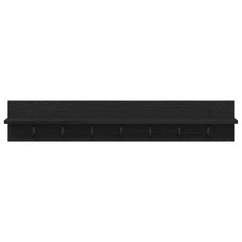 vidaXL Wall-Mounted Coat Rack with Shelf Black oak 100 x 10.5 x 18 cm