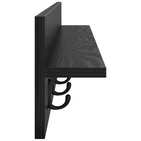vidaXL Wall-Mounted Coat Rack with Shelf Black oak 100 x 10.5 x 18 cm