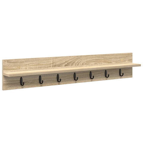 vidaXL Wall-Mounted Coat Rack with Shelf Sonoma oak 100 x 10.5 x 18 cm