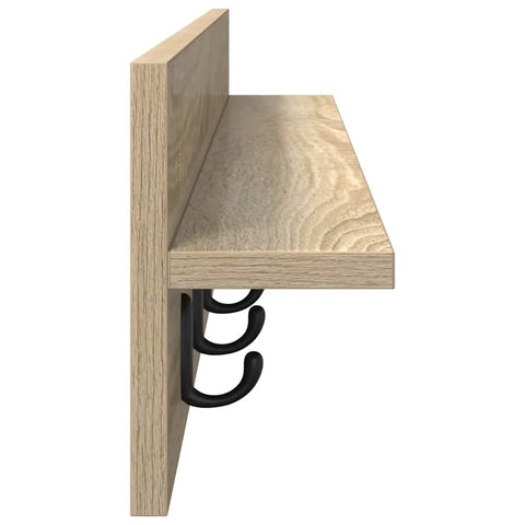 vidaXL Wall-Mounted Coat Rack with Shelf Sonoma oak 100 x 10.5 x 18 cm
