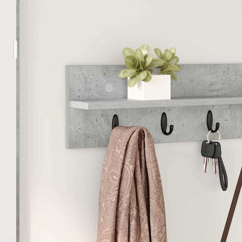 vidaXL Wall-Mounted Coat Rack Concrete grey 100 x 10.5 x 18 cm