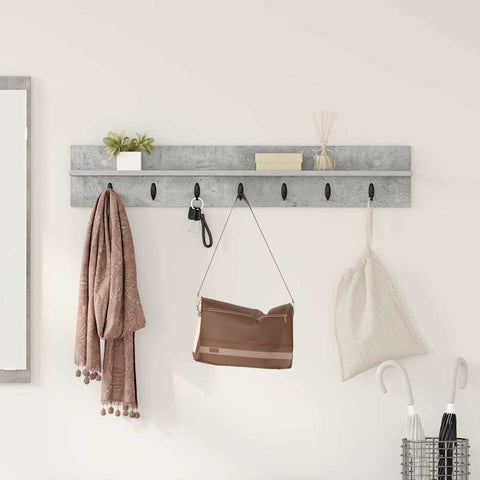 vidaXL Wall-Mounted Coat Rack Concrete grey 100 x 10.5 x 18 cm
