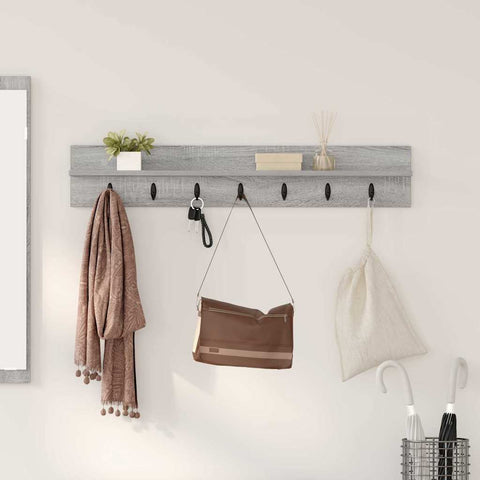 vidaXL Wall-Mounted Coat Rack Grey sonoma 100 x 10.5 x 18 cm