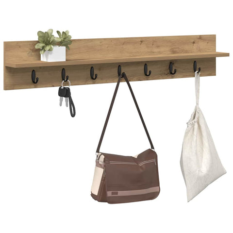 vidaXL Wall-Mounted Coat Rack Artisan oak 100 x 10.5 x 18 cm