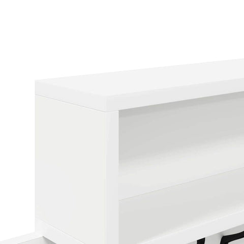 vidaXL Wall-Mounted Coat Rack with Shelf Wall-mounted with Storage White Engineered wood
