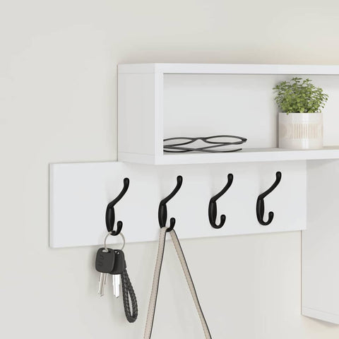 vidaXL Wall-Mounted Coat Rack White 100 x 12 x 43.5 cm Engineered wood