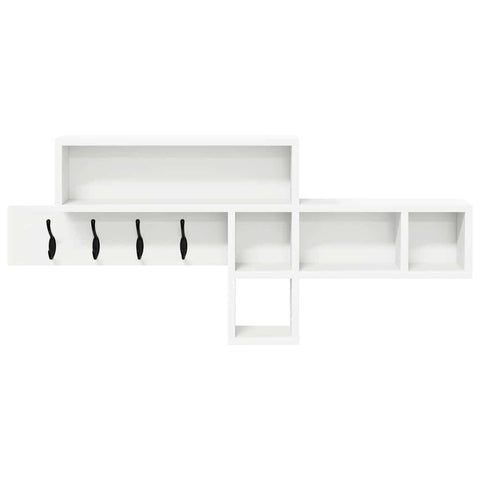 vidaXL Wall-Mounted Coat Rack with Shelf Wall-mounted with Storage White Engineered wood