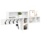vidaXL Wall-Mounted Coat Rack with Shelf Wall-mounted with Storage White Engineered wood