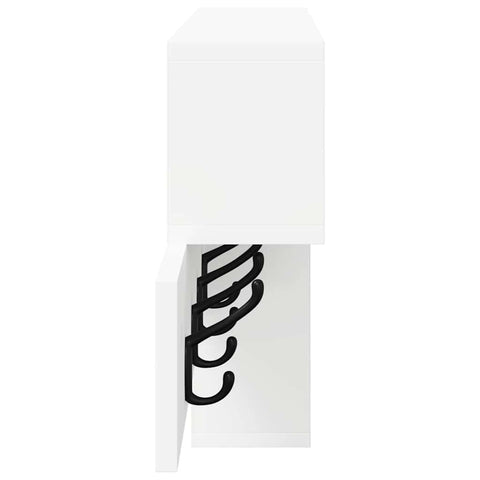vidaXL Wall-Mounted Coat Rack with Shelf Wall-mounted with Storage White Engineered wood