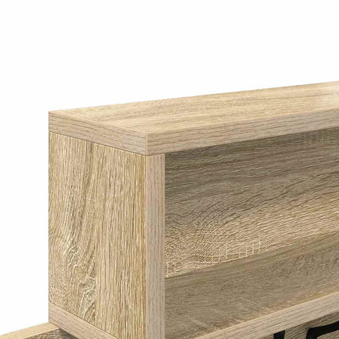 vidaXL Wall-Mounted Coat Rack with Shelf Wall-mounted with Storage Sonoma oak Engineered wood