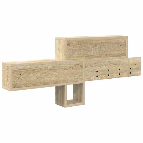 vidaXL Wall-Mounted Coat Rack with Shelf Wall-mounted with Storage Sonoma oak Engineered wood