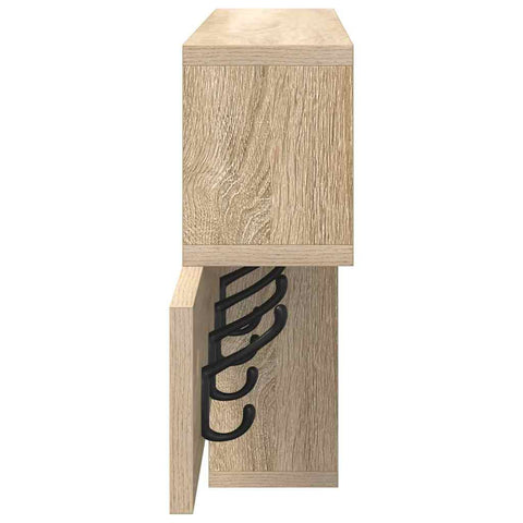 vidaXL Wall-Mounted Coat Rack with Shelf Wall-mounted with Storage Sonoma oak Engineered wood