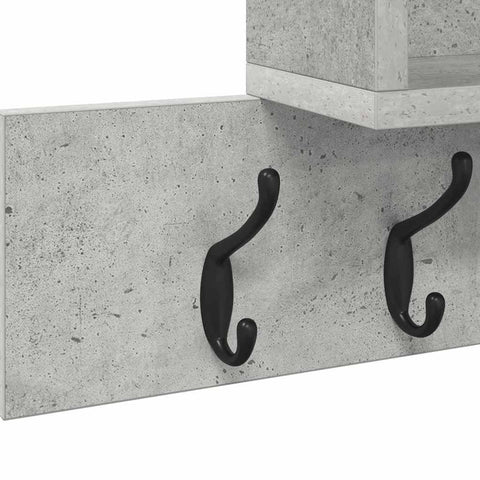 vidaXL Wall-Mounted Coat Rack with Shelf Concrete grey Engineered wood