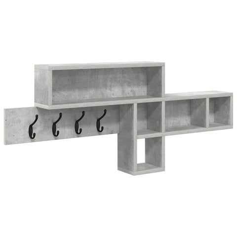 vidaXL Wall-Mounted Coat Rack with Shelf Concrete grey Engineered wood