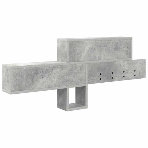 vidaXL Wall-Mounted Coat Rack with Shelf Concrete grey Engineered wood