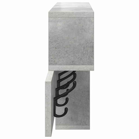 vidaXL Wall-Mounted Coat Rack with Shelf Concrete grey Engineered wood