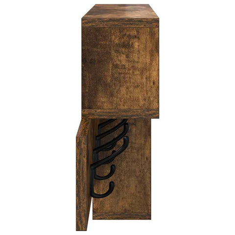 vidaXL Wall-Mounted Coat Rack with Shelf Smoked oak 100 x 12 x 43.5 cm