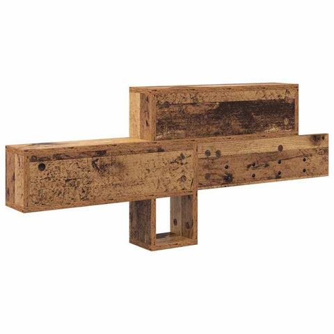 vidaXL Wall-Mounted Coat Rack with Shelf Wall-mounted with Storage Old wood Engineered wood