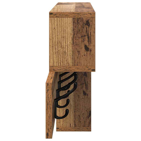 vidaXL Wall-Mounted Coat Rack with Shelf Wall-mounted with Storage Old wood Engineered wood