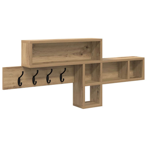vidaXL Wall-Mounted Coat Rack Artisan oak 100 x 12 x 43.5 cm