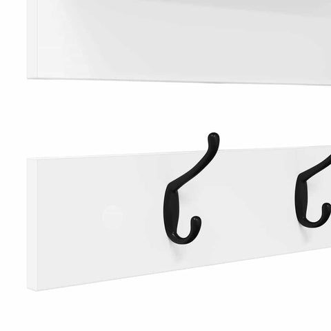 vidaXL Wall-Mounted Coat Rack with Shelf Wall-mounted with Storage White Engineered wood