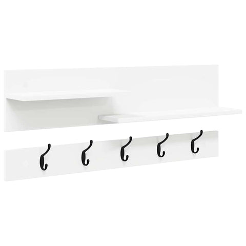 vidaXL Wall-Mounted Coat Rack with Shelf Wall-mounted with Storage White Engineered wood