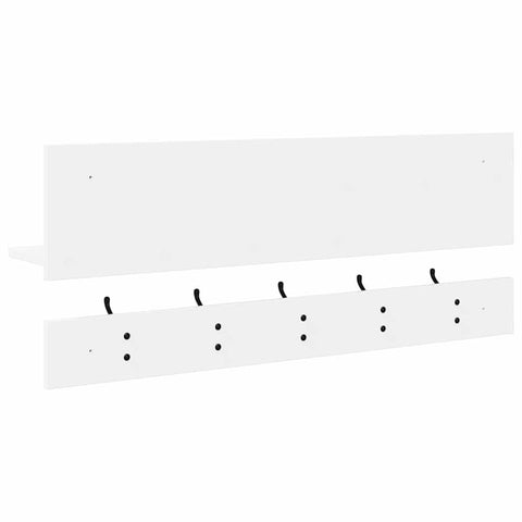 vidaXL Wall-Mounted Coat Rack with Shelf Wall-mounted with Storage White Engineered wood